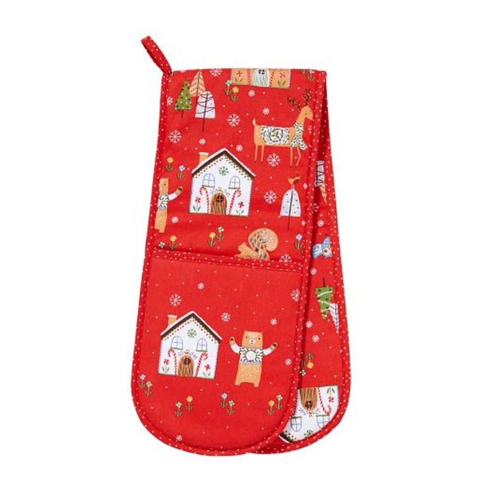 Double Oven Glove  - Festive Friends