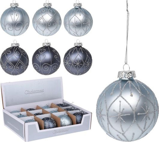 XMAS BALL 80MM BLUE