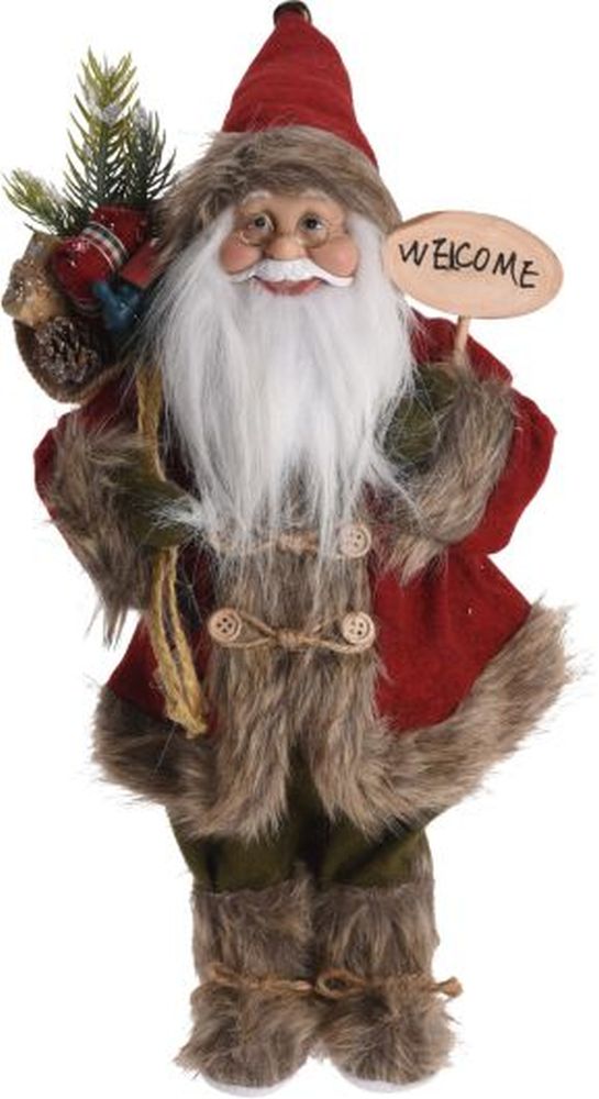 SANTA STANDING 37CM BROWN