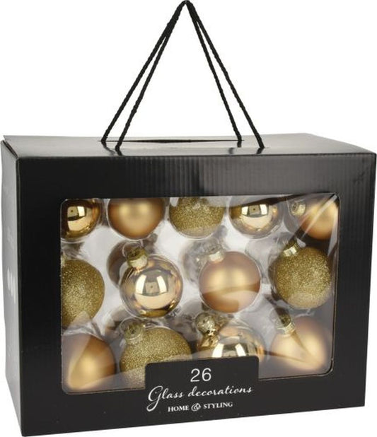 XMAS BALLS SET 26PCS GOLD