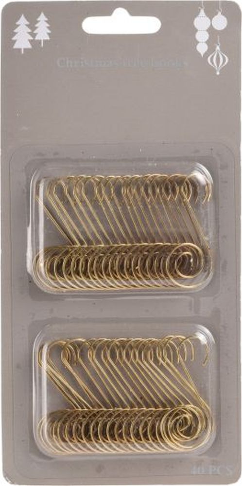 XMAS TREE HOOKS 40PCS GOLD