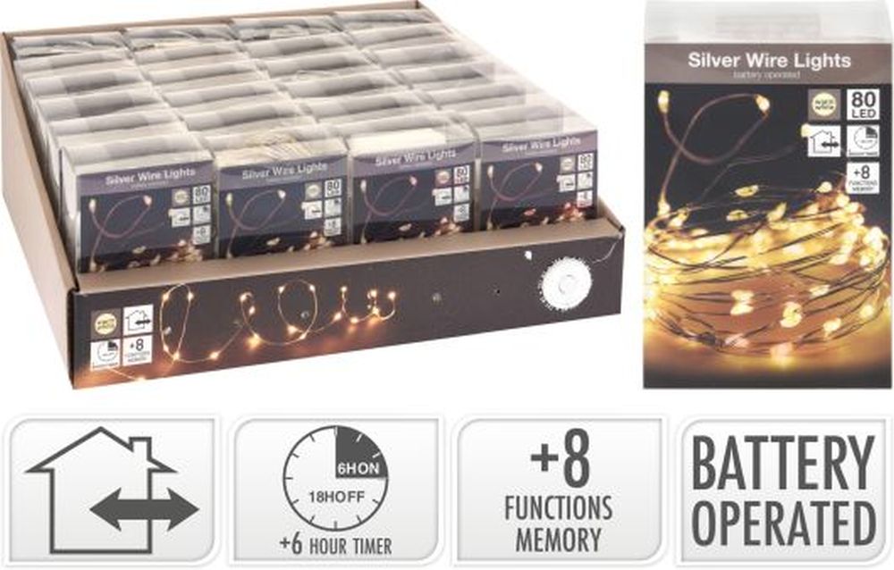SILVER WIRE 80LED WW BO IP44