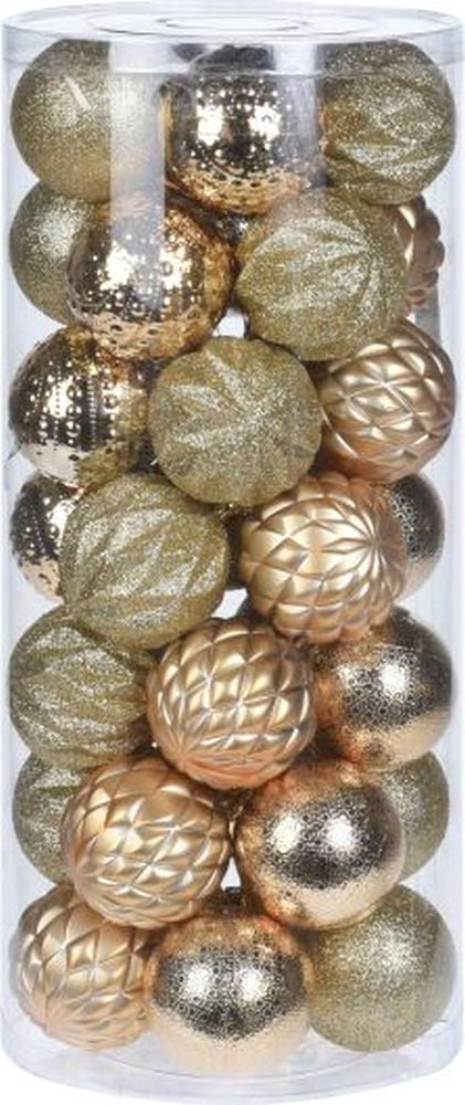 XMAS BALLS 6CM SET35 GOLD