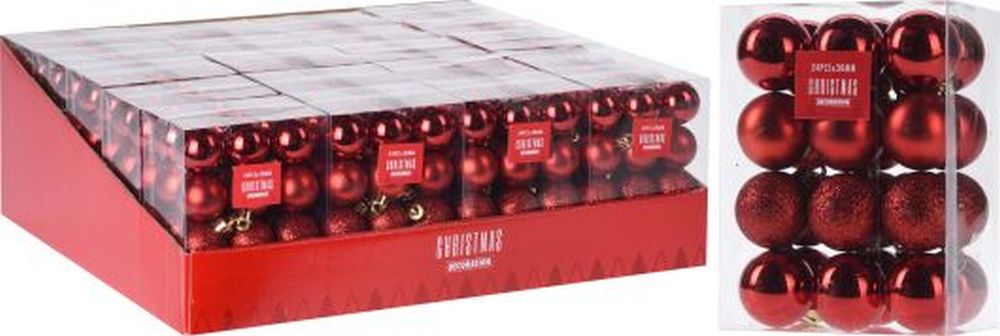 XMAS BALL 30MM RED