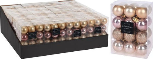 XMAS BALL 24X 30MM PRETTY