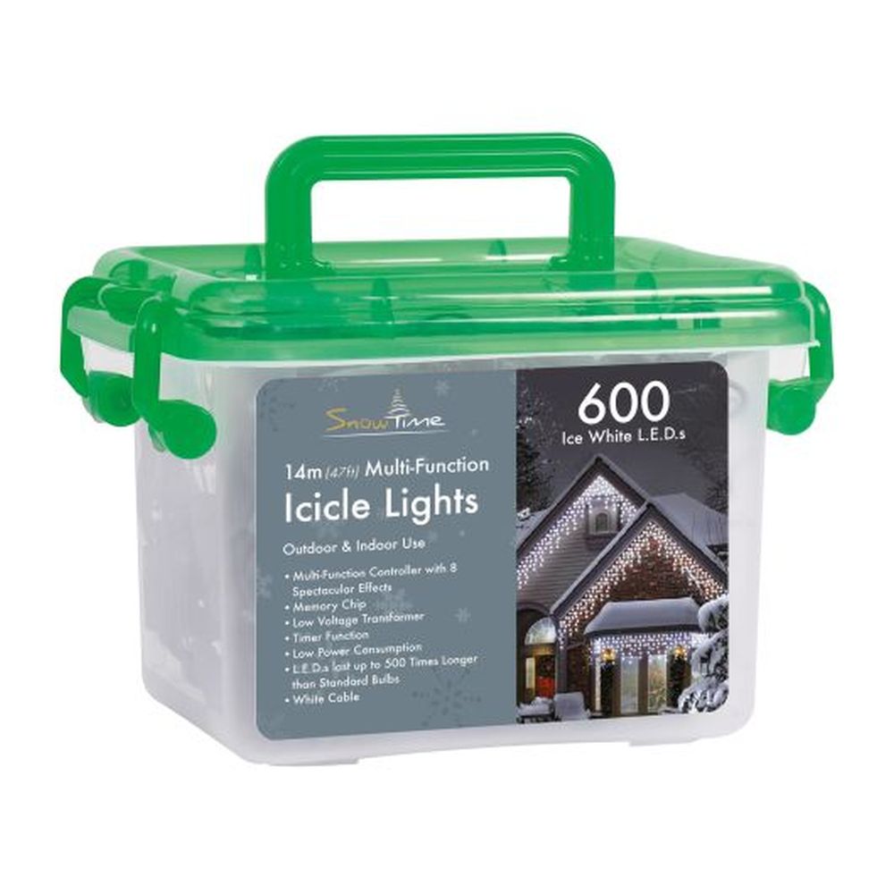 600 White LED Icicle Lights