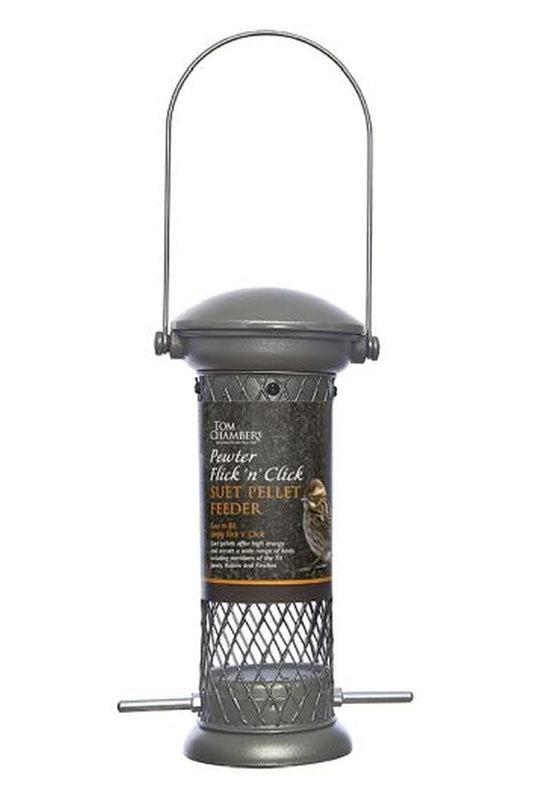 Pewter Flick 'n' Click Suet Pellet Feeder