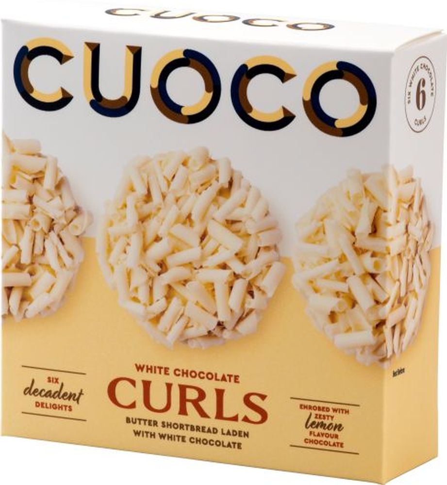 CUOCO White Chocolate & Lemon Curl Biscuits 120g