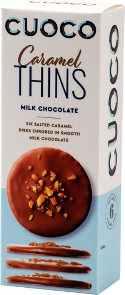 CUOCO Milk Chocolate & Salted Caramel Thins 90g