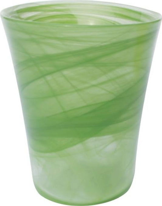 Recycled Glass Flared Orchid Pot Lime 13.5cm Diam