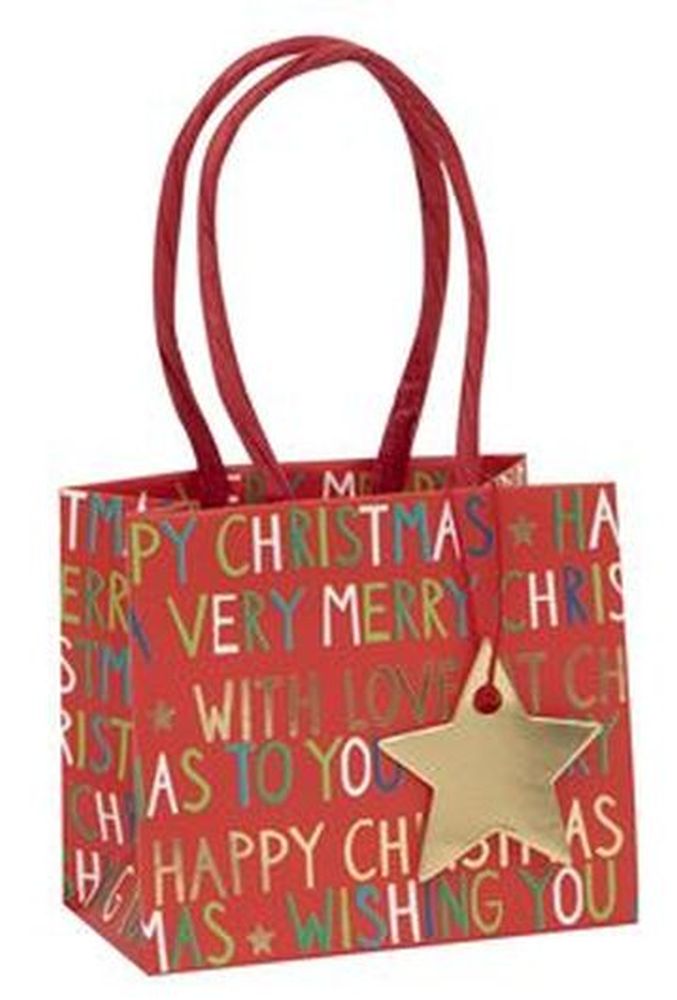 BAG TINY PS MERRY CHRISTMAS RED