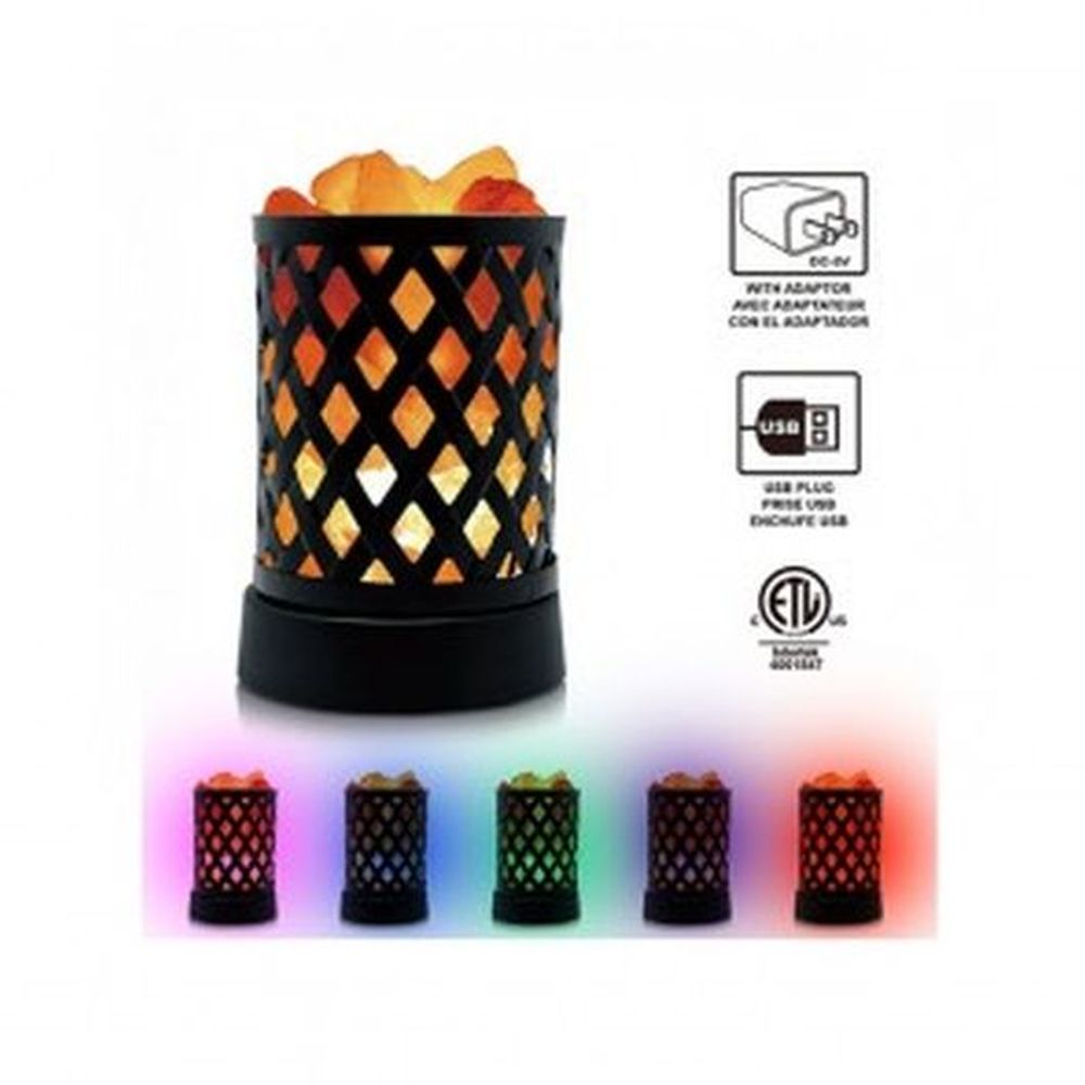 Himalayan USB Multi-Colour Lattice Design Basket Lamp