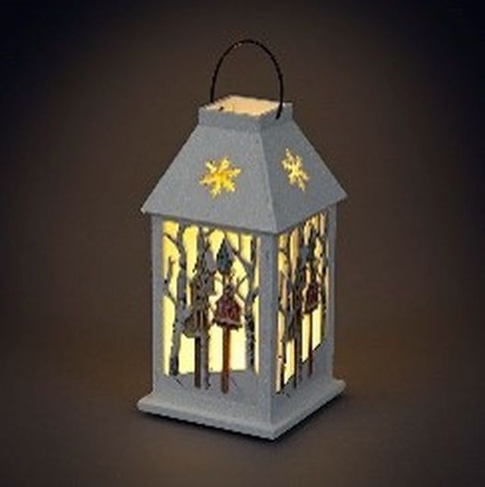 B/O 16cm Wooden Lantern