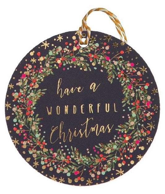 MULTIPACK TAG (6) SD WONDERFUL WREATH NAVY