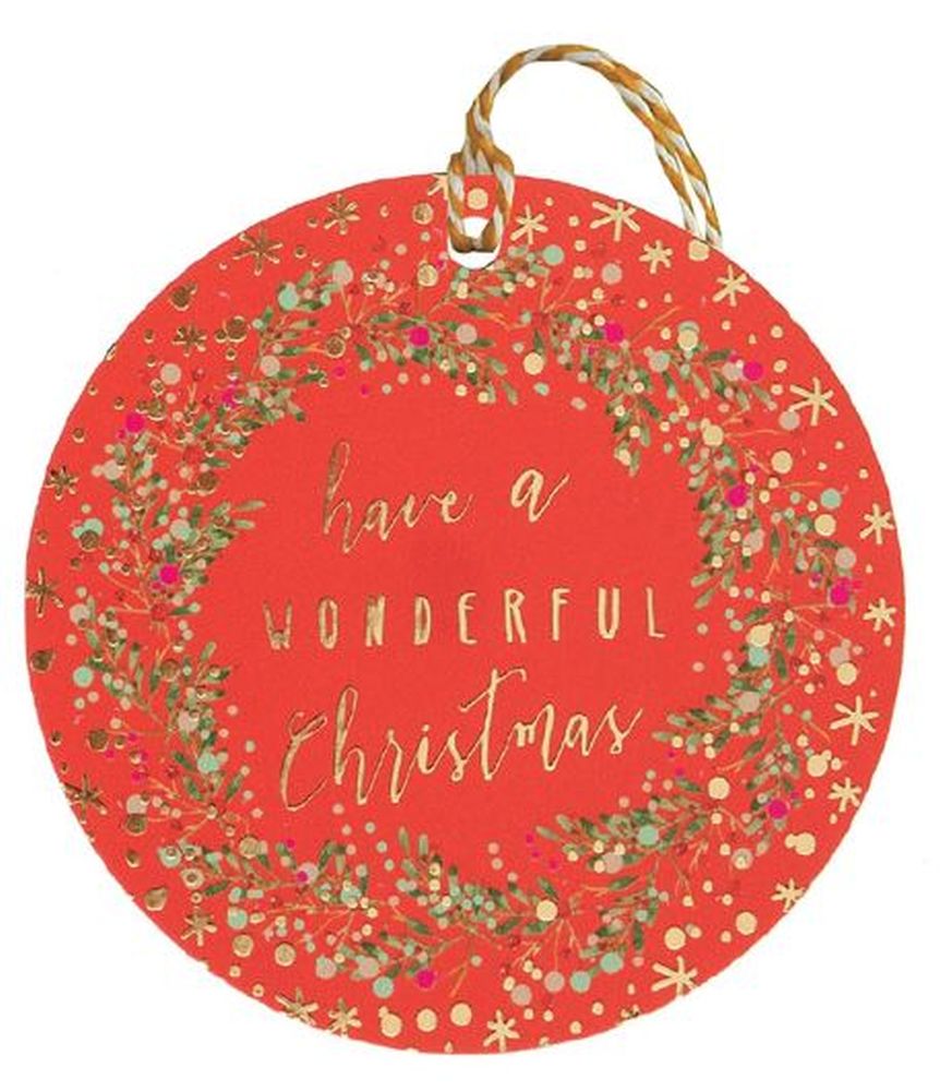 MULTIPACK TAG (6) SD WONDERFUL WREATH RED
