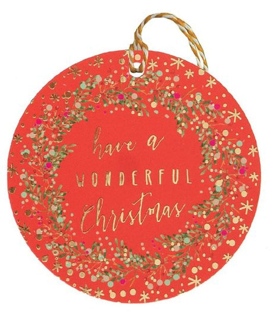 MULTIPACK TAG (6) SD WONDERFUL WREATH RED