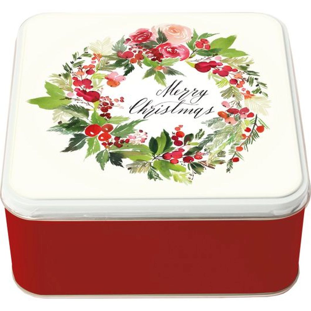 Wreath Tin With Mini Biscuits 200G