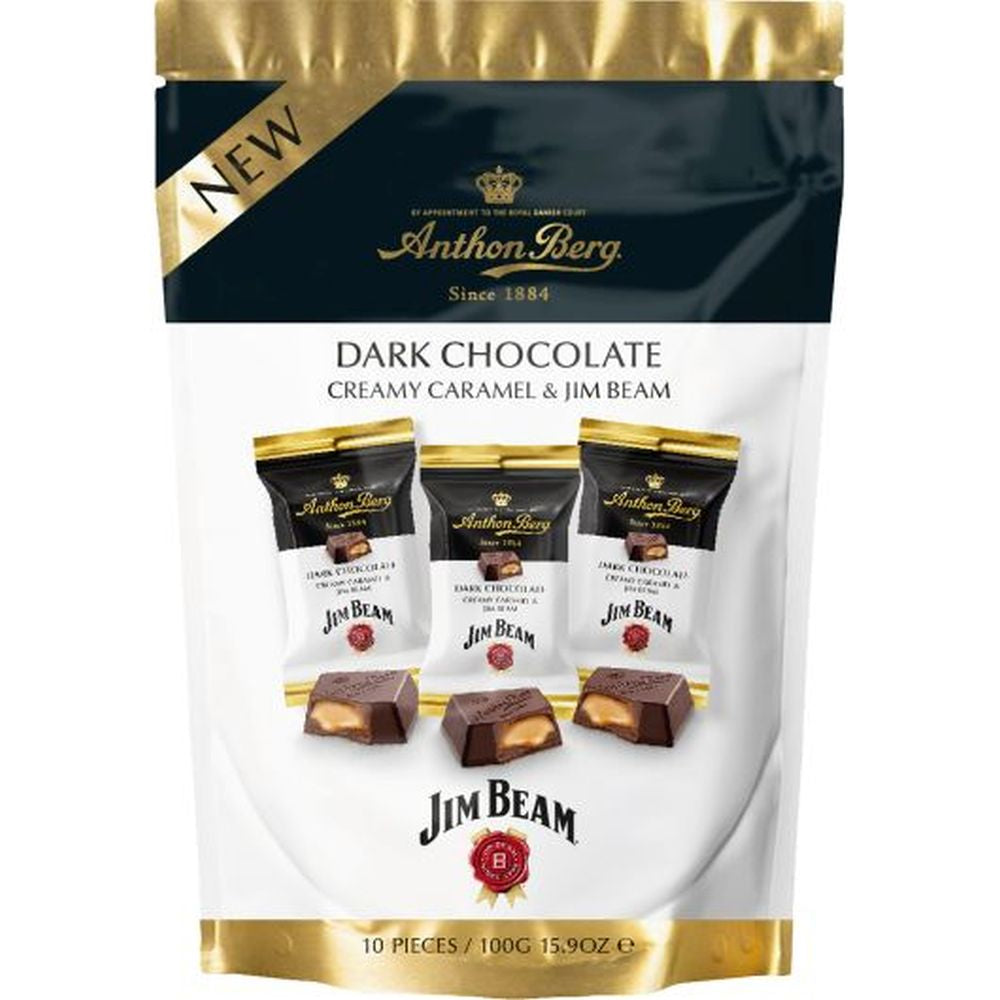 Anthon Berg Caramel Filled Choco Share Bag Jim Beam 10x10g -