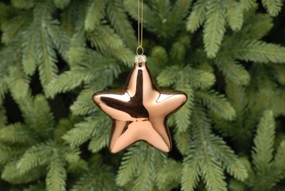 10cm glass copper star