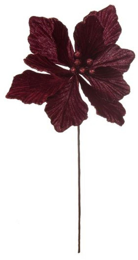 40cm burgundy velvet magnolia stem