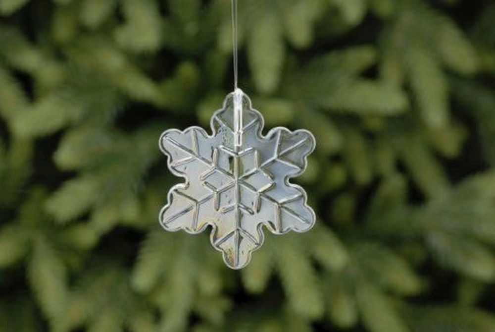 8cm iridescent glass snowflake