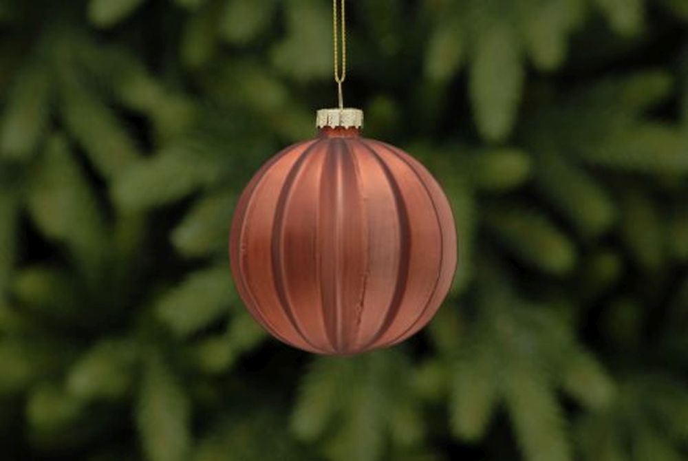 8cm copper ridged line glass ball