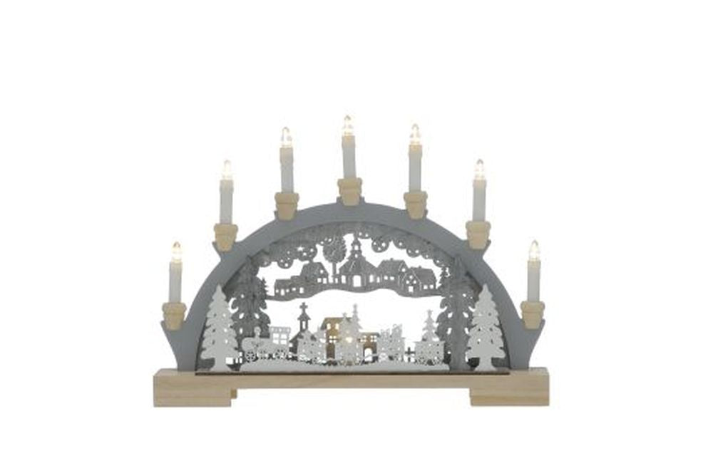 45cm bo lit wooden train candle bridge