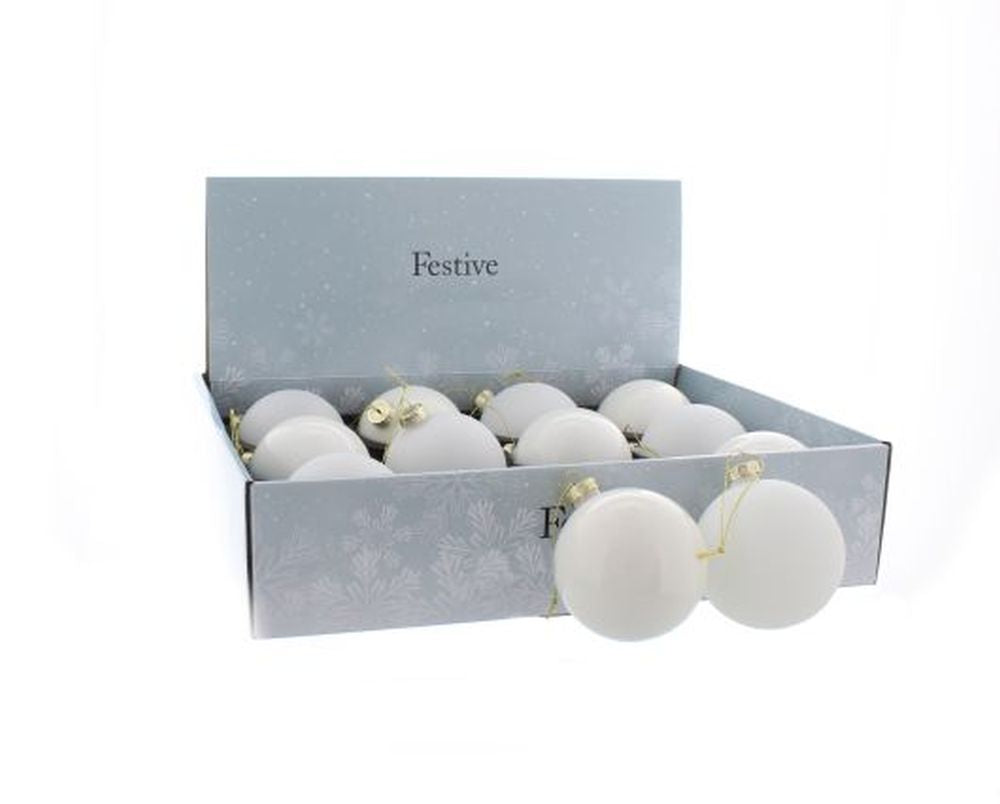 8cm white glass balls