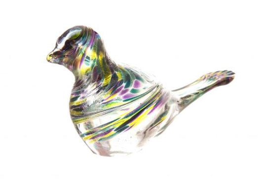 Paperweight Bird in Purple, Teal and Lime
