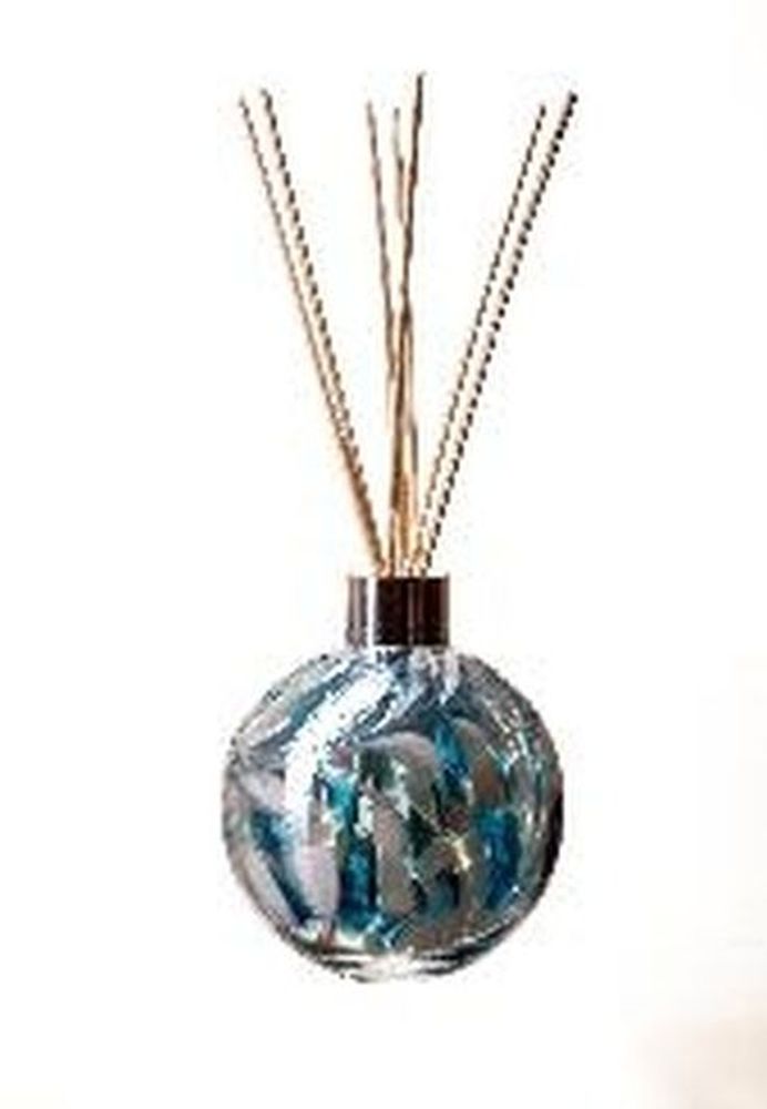 Reed diffuser sphere in turquiose & white 11.5cm