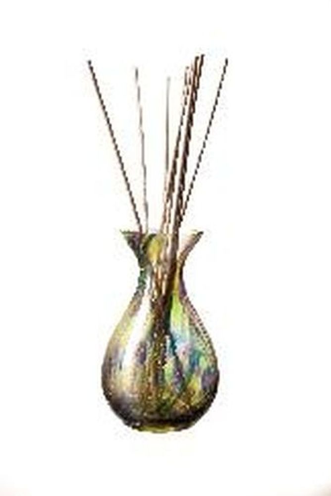 Reed diffuser/bud vase in purple,teal & lime green 13cm