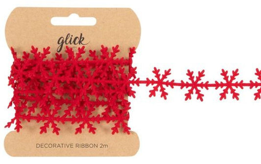 GIFT DRESSING 2M SNOWFLAKES RED
