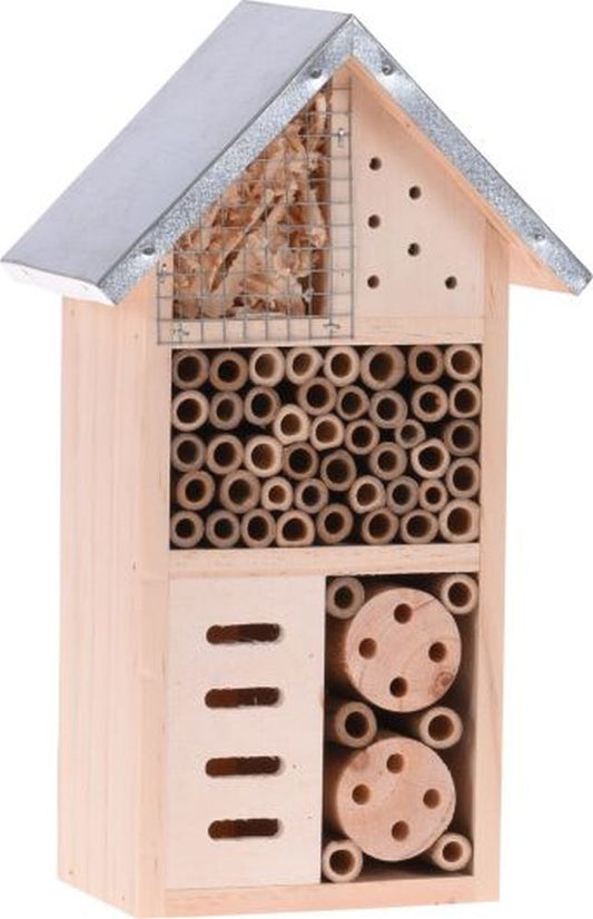 INSECT HOTEL WOOD METAL ROOF XS