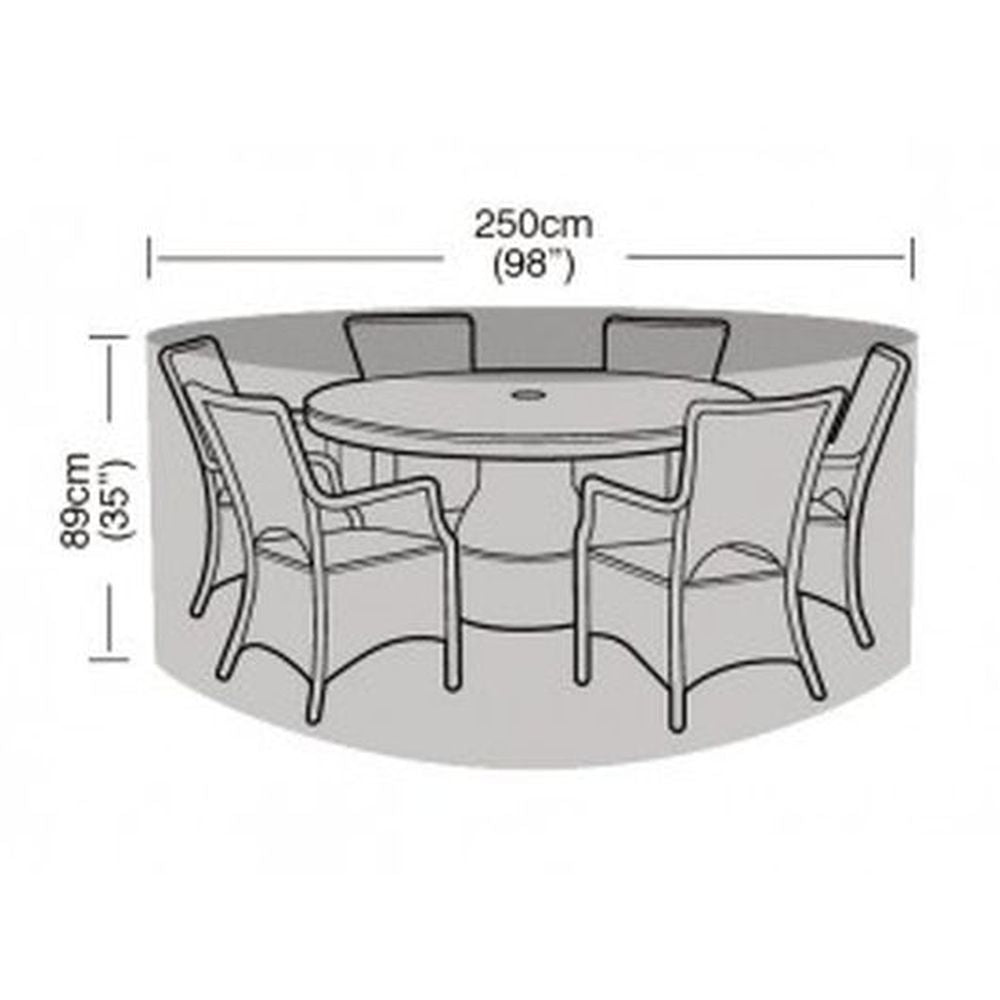 6-8 Seater Round Furniture Set Cover Black