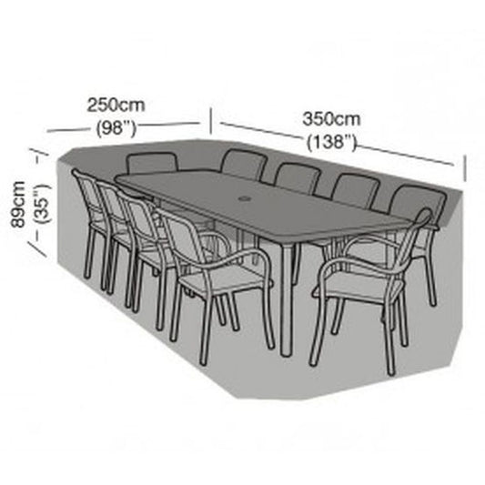 10 Seater Rectangular Furniture Set Cover Black