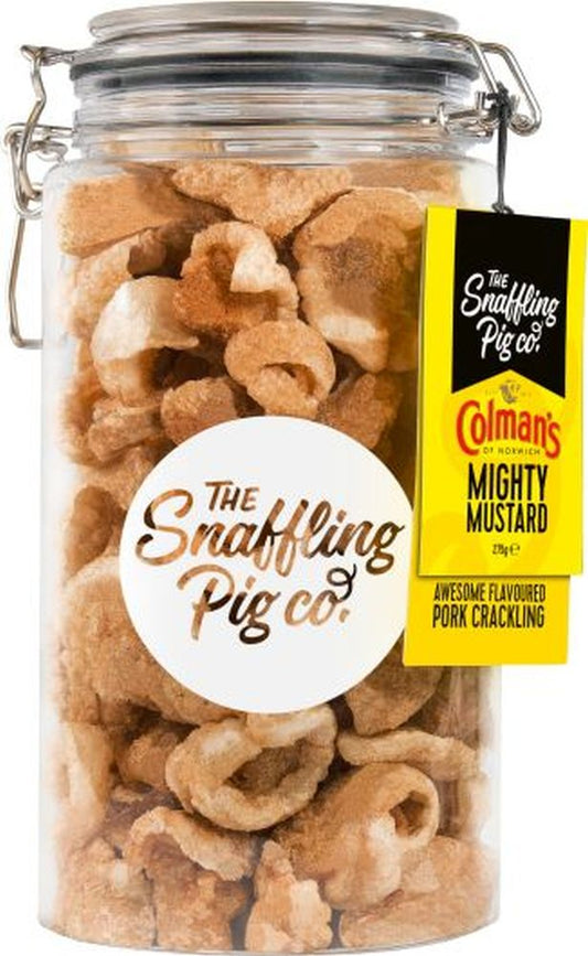 SNAFFLING PIG Pork Crackling Jar - Colman's Mustard 275g