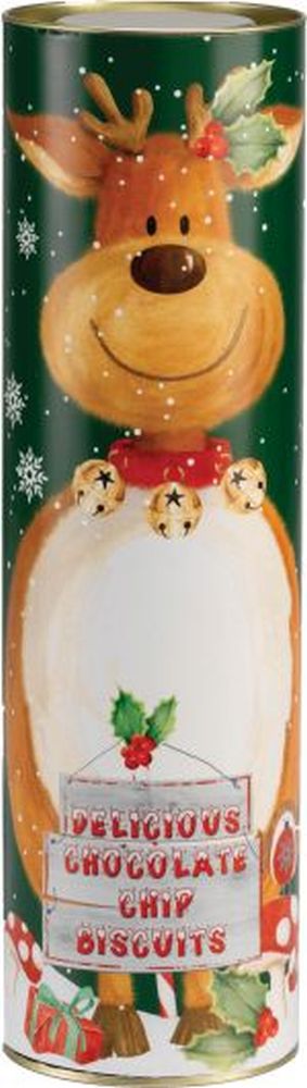 FARMHOUSE BISC Reindeer Tube - Mini Choc Chip Bisc 200g