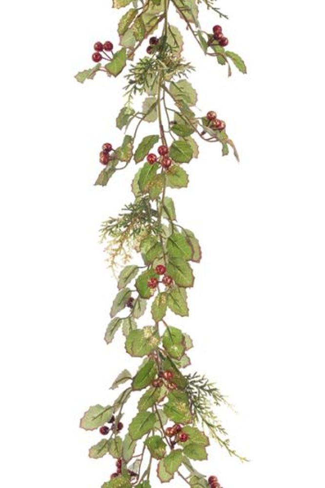 Glitter Holly Garland 180cm
