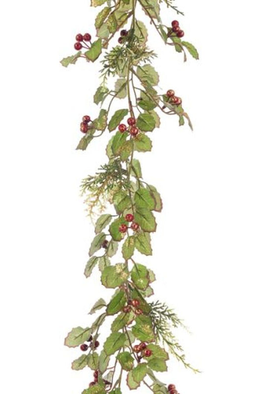 Glitter Holly Garland 180cm