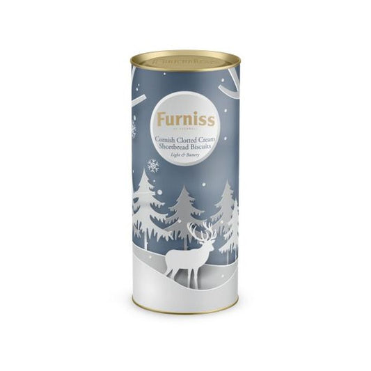 Furniss Christmas Clotted Cream Shortbread Blue Drum 200g