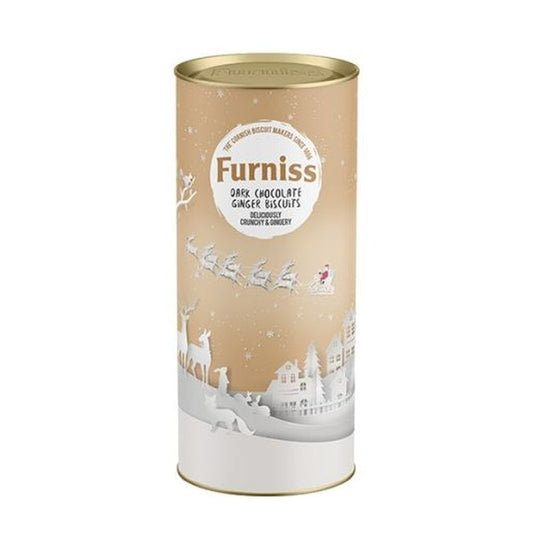 FURNISS Christmas Dark Chocolate Ginger Bronze Drum 200g