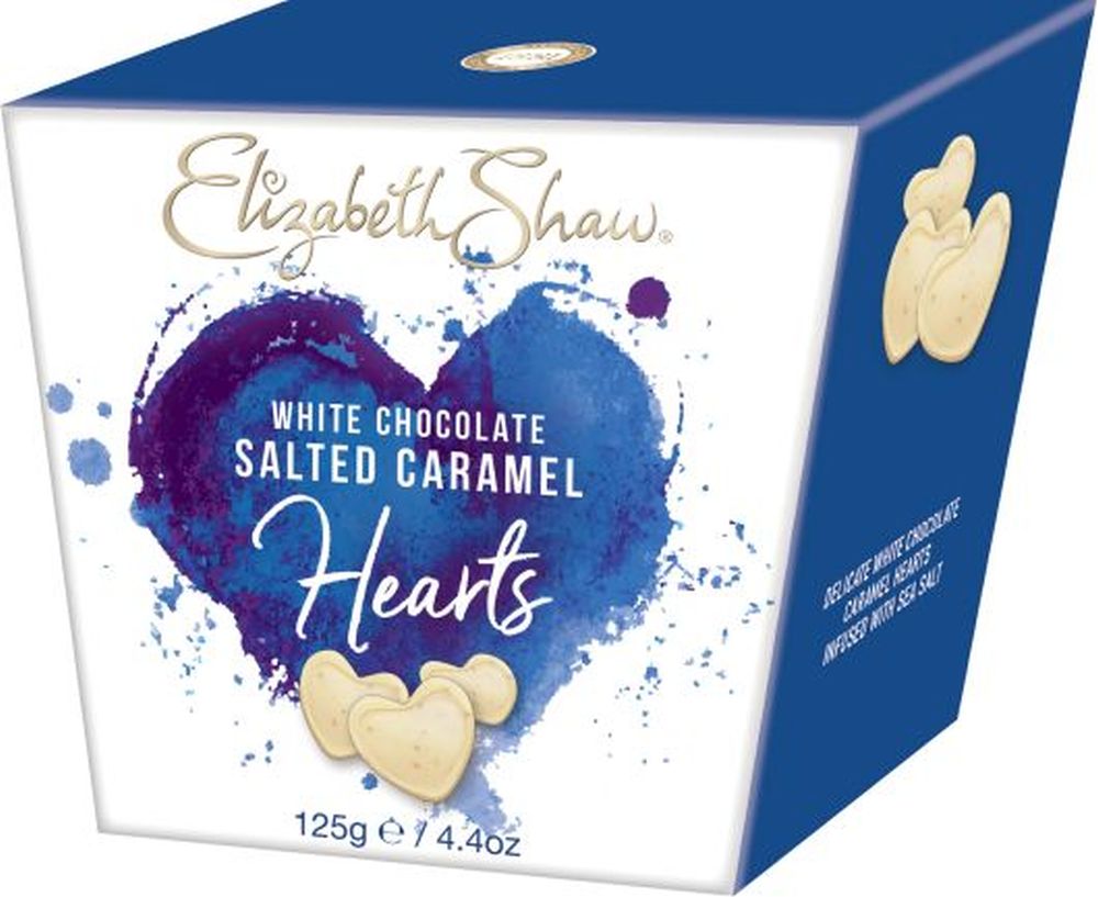 ELIZABETH SHAW White Chocolate Salted Caramel Hearts 125g
