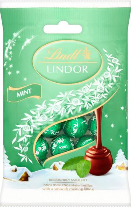 LINDT Lindor Mini Mint Truffles Bag 80g