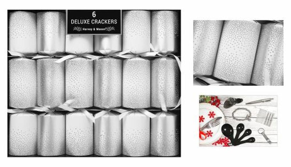 6 DELUXE SILVER SCATTER 13.5" CRACKERS