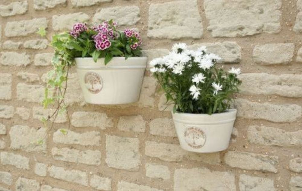 35cm Edwardian Wall Pot White