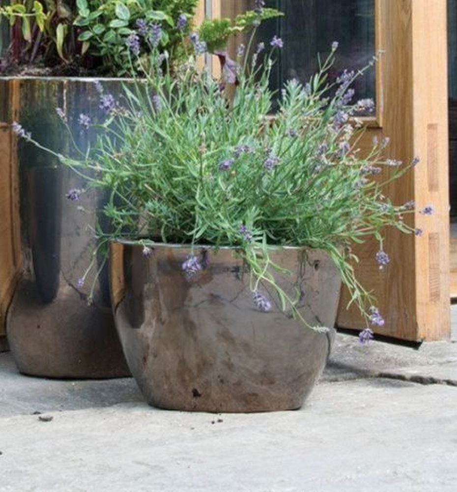22CM LOW MIRROR PLUM EGG POT