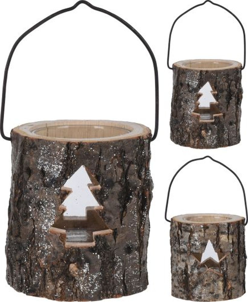 CANDLE HOLDER WOOD 10CM