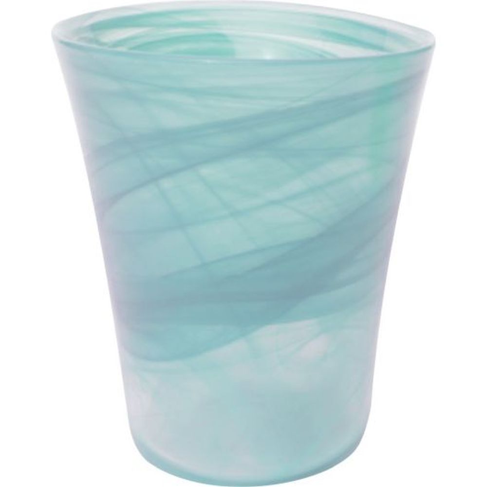 Recycled Glass Flared Orchid Pot Aqua 13.5cm Diam