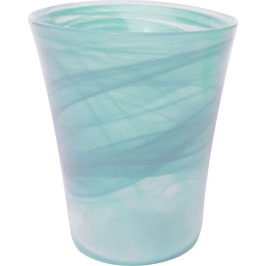 Recycled Glass Flared Orchid Pot Aqua 13.5cm Diam
