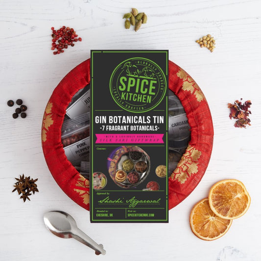 Gin Botanicals Tin + Silk Wrap